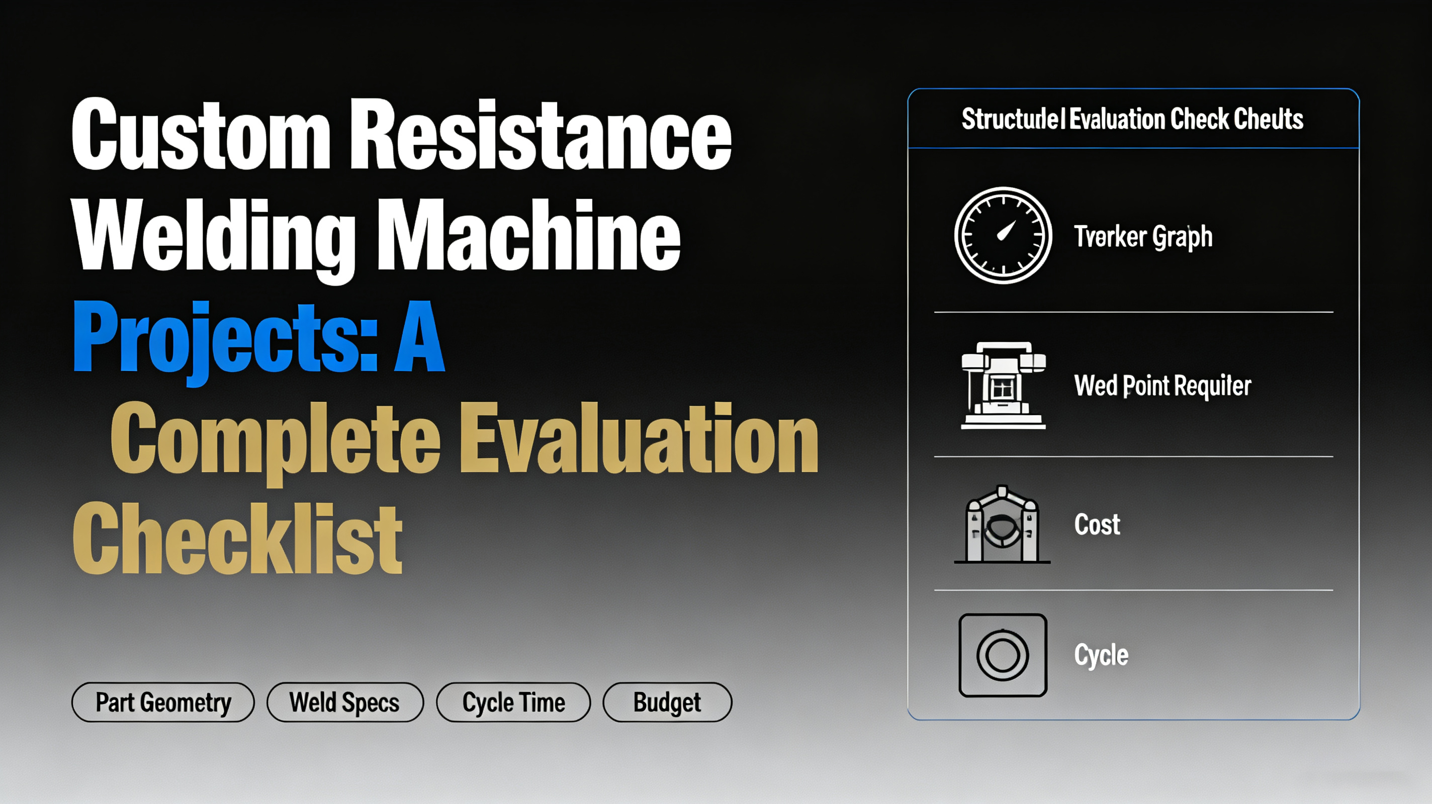 Custom Resistance Welding Machine Projects: A Complete Evaluation Checklist